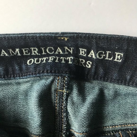 American Eagle Stretch Denim Skirt Frayed Hem - Picture 5 of 7